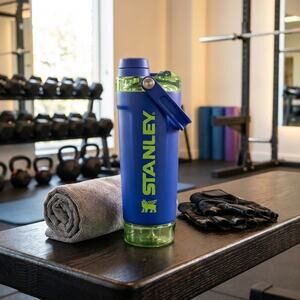 Brand New Stanley The Vitalize Shaker Bottle 20oz - Cobalt Chartreuse
